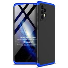 Microsonic Samsung Galaxy A72 Double Dip 360 Protective Siyah Mavi Kılıf