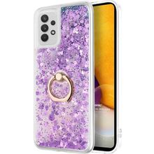 Microsonic Samsung Galaxy A72 Glitter Liquid Holder Mor Kılıf