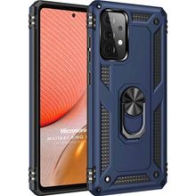 Microsonic Samsung Galaxy A72 Military Ring Holder Lacivert Kılıf