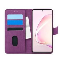 Microsonic Samsung Galaxy A81 Fabric Book Wallet Mor Cep Telefonu Kılıf