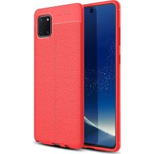 Microsonic Samsung Galaxy A81 Note 10 Lite Deri Dokulu Silikon Kırmızı Kılıf