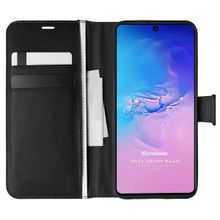 Microsonic Samsung Galaxy A91 Delux Leather Wallet Siyah Kılıf