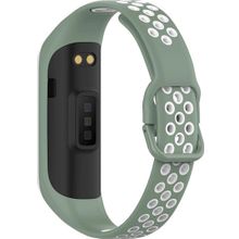 Microsonic Samsung Galaxy Fit 2 R220 Rainbow Sport Band Yeşil Beyaz Kordon