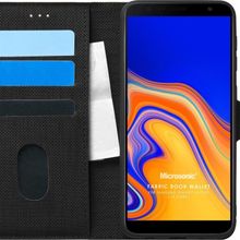 Microsonic Samsung Galaxy J4 Plus Fabric Book Wallet Siyah Kılıf