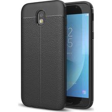Microsonic Samsung Galaxy J5 Pro Deri Dokulu Siyah Silikon Kılıf