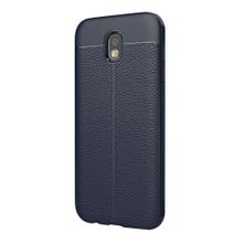Microsonic Samsung Galaxy J5 Pro Suni Deri Dokulu Silikon Lacivert Kılıf