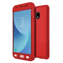 Microsonic Samsung Galaxy J7 Pro Double Dip 360 Protective Kırmızı Kılıf