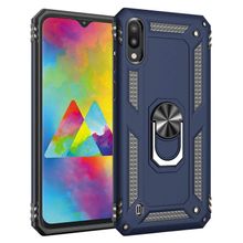 Microsonic Samsung Galaxy M10 Military Ring Holder Lacivert Kılıf