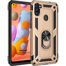 Microsonic Samsung Galaxy M11 Military Ring Holder Gold Cep Telefonu Kılıfı