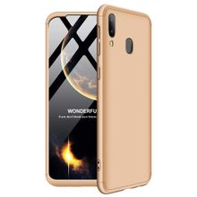 Microsonic Samsung Galaxy M20 Double Dip 360 Protective Gold Cep Telefonu Kılıfı