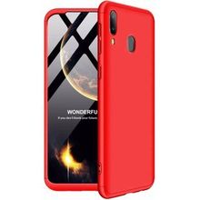 Microsonic Samsung Galaxy M20 Double Dip 360 Protective Siyah Kırmızı Kılıf