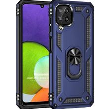 Microsonic Samsung Galaxy M22 Military Ring Holder Lacivert Kılıf