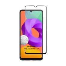 Microsonic Samsung Galaxy M22 Tam Kaplayan Temperli Siyah Cam Ekran Koruyucu