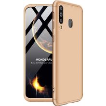 Microsonic Samsung Galaxy M30 Double Dip 360 Protective Gold Cep Telefonu Kılıfı