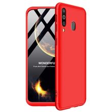 Microsonic Samsung Galaxy M30 Double Dip 360 Protective Kırmızı Kılıf
