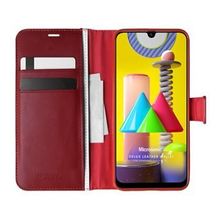 Microsonic Samsung Galaxy M31 Delux Leather Wallet Kırmızı Kılıf