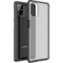 Microsonic Samsung Galaxy M51 Siyah Frosted Frame Cep Telefon Kılıfı