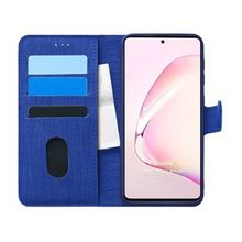 Microsonic Samsung Galaxy Note 10 Lite Fabric Book Wallet Lacivert Kılıf