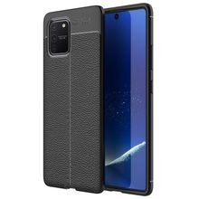 Microsonic Samsung Galaxy S10 Deri Dokulu Siyah Silikon Kılıf