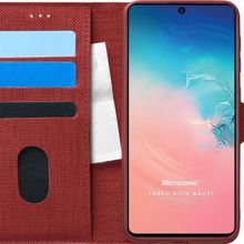 Microsonic Samsung Galaxy S10 Lite Fabric Book Wallet Kırmızı Cep Telefonu Kılıf
