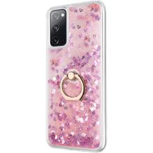 Microsonic Samsung Galaxy S20 FE Glitter Liquid Holder Pembe Cep Telefonu Kılıf