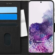 Microsonic Samsung Galaxy S20 Plus Fabric Book Wallet Siyah Kılıf