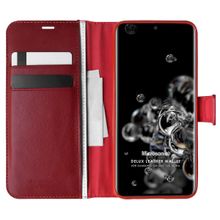 Microsonic Samsung Galaxy S20 Ultra Delux Leather Wallet Kırmızı Cep Telefonu Kılıfı