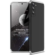 Microsonic Samsung Galaxy S21 Double Dip 360 Protective Siyah Gri Kılıf
