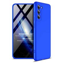 Microsonic Samsung Galaxy S21 FE Double Dip 360 Protective Mavi Cep Telefonu Kılıfı