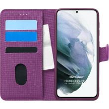 Microsonic Samsung Galaxy S21 Plus Fabric Book Wallet Mor Cep Telefonu Kılıfı