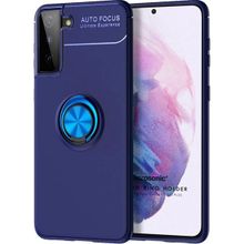 Microsonic Samsung Galaxy S21 Plus Kickstand Ring Holder Lacivert Cep Telefonu Kılıfı