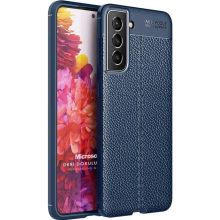 Microsonic Samsung Galaxy S22 Plus Deri Dokulu Silikon Lacivert Cep Telefonu Kılıfı