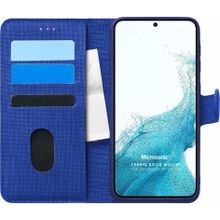 Microsonic Samsung Galaxy S22 Plus Fabric Book Wallet Lacivert Cep Telefonu Kılıfı