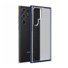 Microsonic Samsung Galaxy S22 Ultra Frosted Frame Lacivert Cep Telefonu Kılıfı