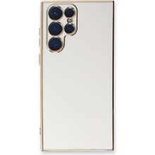 Microsonic Samsung Galaxy S22 Ultra Olive Plated Beyaz Cep Telefonu Kılıfı