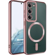Microsonic Samsung Galaxy S23 Magsafe Luxury Electroplate Rose Gold Cep Telefonu Kılıfı