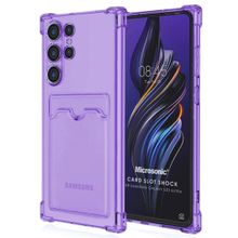 Microsonic Samsung Galaxy S23 Ultra Card Slot Shock Lila Cep Telefonu Kılıfı