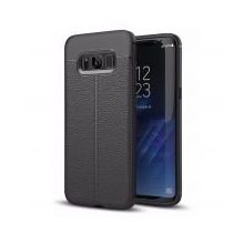 Microsonic Samsung Galaxy S8 Plus Deri Dokulu Silikon Siyah Kılıf