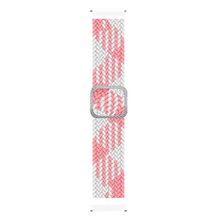 Microsonic Samsung Galaxy Watch 3 45 mm Braided Loop Band Pembe Beyaz Uyumlu Kordon