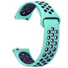 Microsonic Samsung Galaxy Watch 3 45 mm Rainbow Gently Band Yeşil Lacivert Kordon