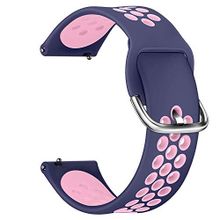 Microsonic Samsung Galaxy Watch 3 45 mm Rainbow Sport Band Lacivert Pembe Uyumlu Kordon