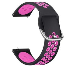 Microsonic Samsung Galaxy Watch 3 45 mm Rainbow Sport Band Siyah Koyu Pembe Uyumlu Kordon