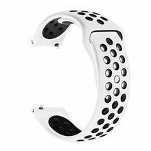 Microsonic Samsung Galaxy Watch 4 Classic 46 mm Rainbow Sport Band Beyaz Siyah Kordon