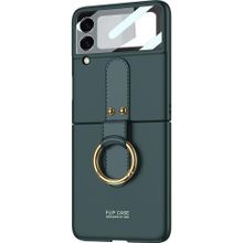 Microsonic Samsung Galaxy Z Flip 3 Ring Fall Platinum Koyu Yeşil Cep Telefonu Kılıfı