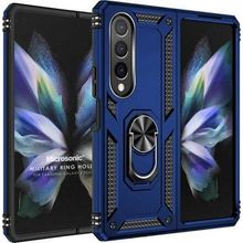Microsonic Samsung Galaxy Z Fold 4 Military Ring Holder Lacivert Cep Telefonu Kılıfı