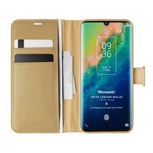 Microsonic TCL 10 Plus Delux Leather Wallet Gold Cep Telefonu Kılıfı