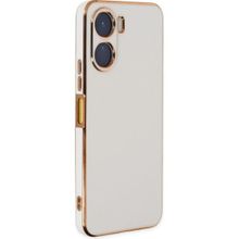 Microsonic Vivo Y16 Olive Plated Beyaz Cep Telefonu Kılıfı