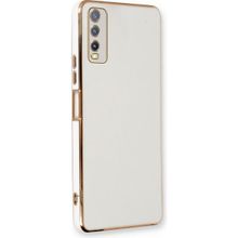 Microsonic Vivo Y20S Olive Plated Beyaz Cep Telefonu Kılıfı