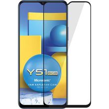 Microsonic Vivo Y53S Tam Kaplayan Temperli Siyah Cam Ekran Koruyucu