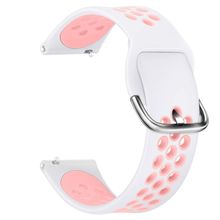 Microsonic Xiaomi Amazfit GTR 47 mm Rainbow Sport Band için Beyaz Açık Pembe Kordon